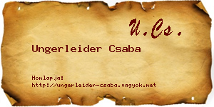 Ungerleider Csaba névjegykártya