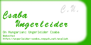 csaba ungerleider business card